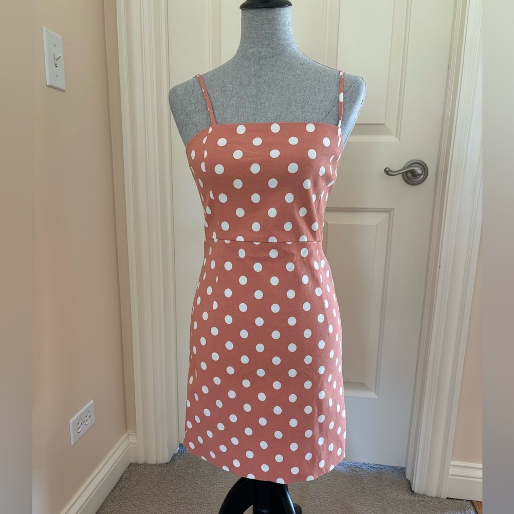 Peach polka dot dress